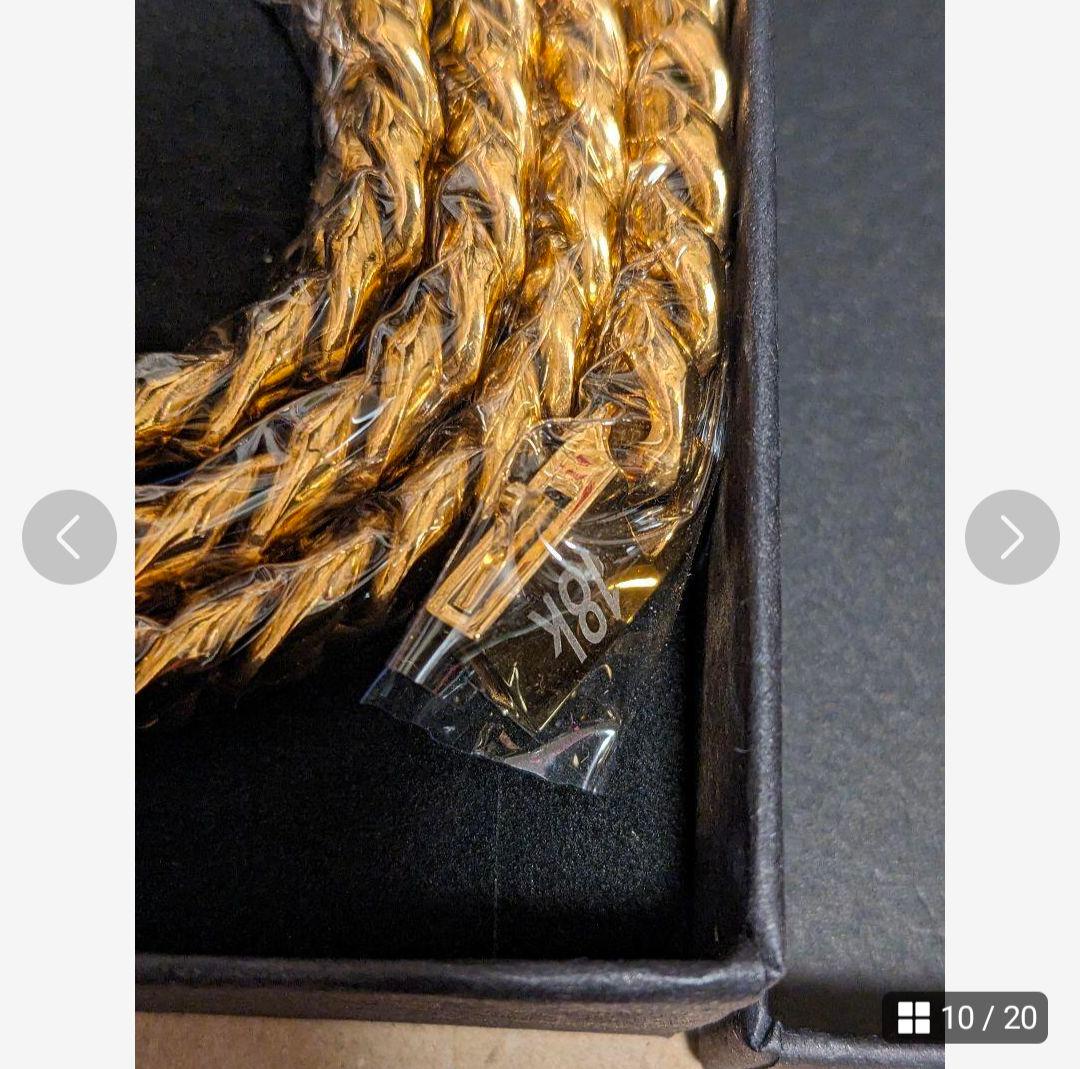 10mm 60cm 金ネックレス 18kゴールド ダブルセーフティ新品　弐