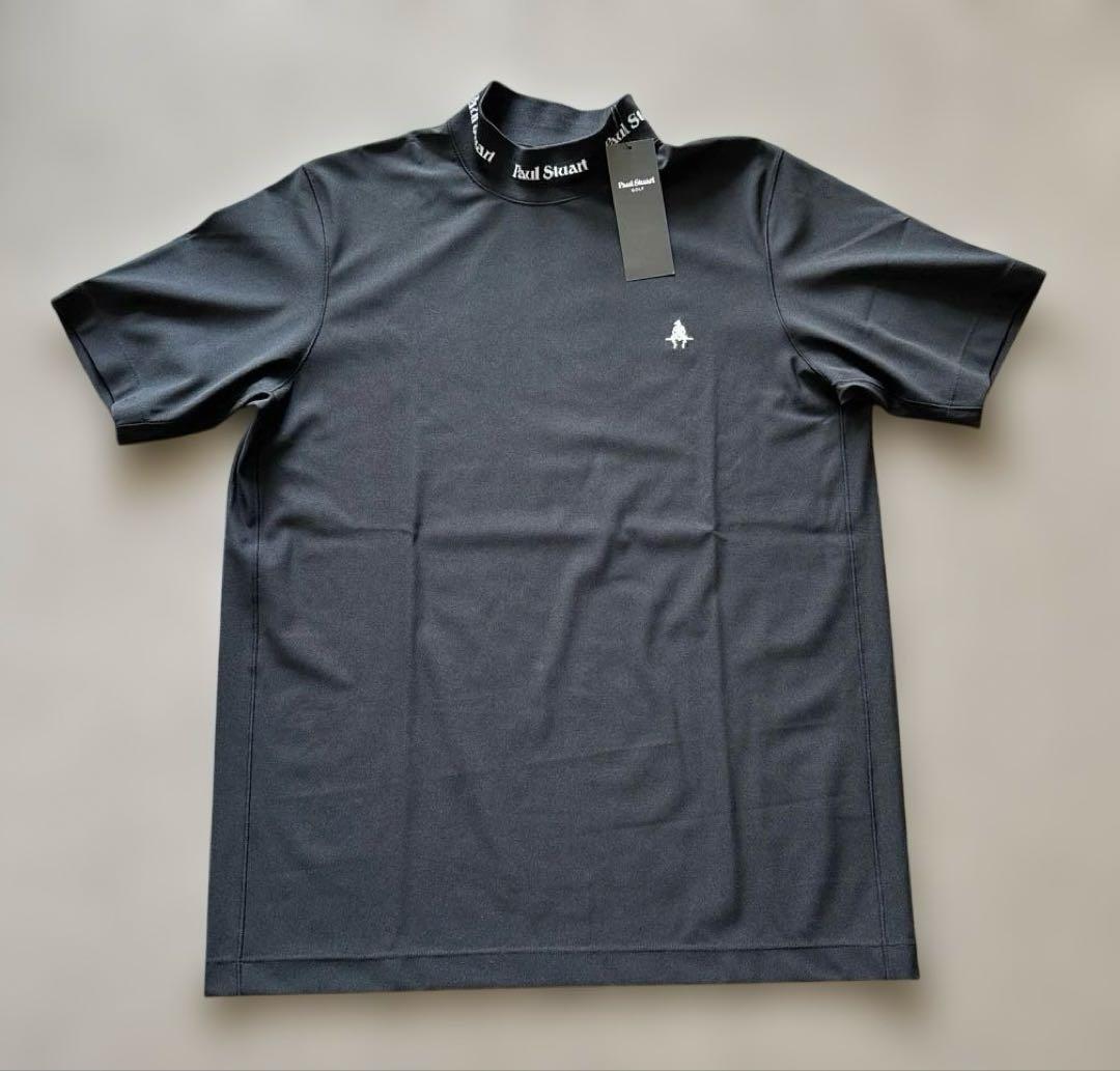 新品★Paul Stuart ゴルフ　モックネック半袖Tシャツ ブラック　L