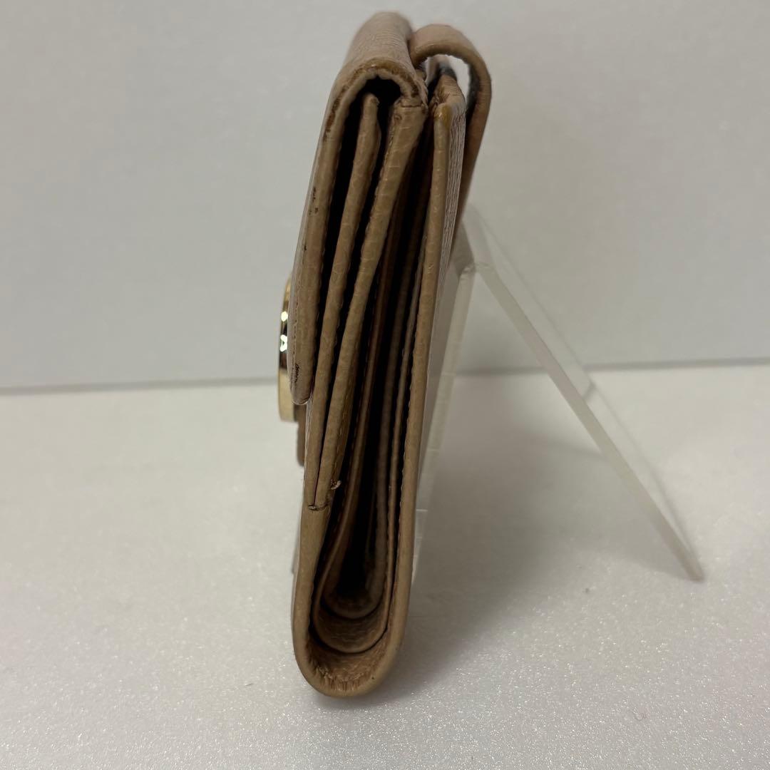 ✨極美品✨グッチ　二つ折り　インターロッキング　ゴールド金具　レザー　ベージュ