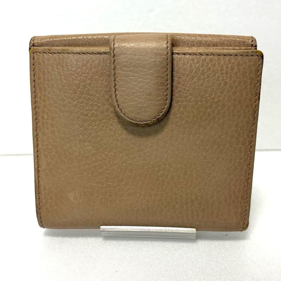 ✨極美品✨グッチ　二つ折り　インターロッキング　ゴールド金具　レザー　ベージュ