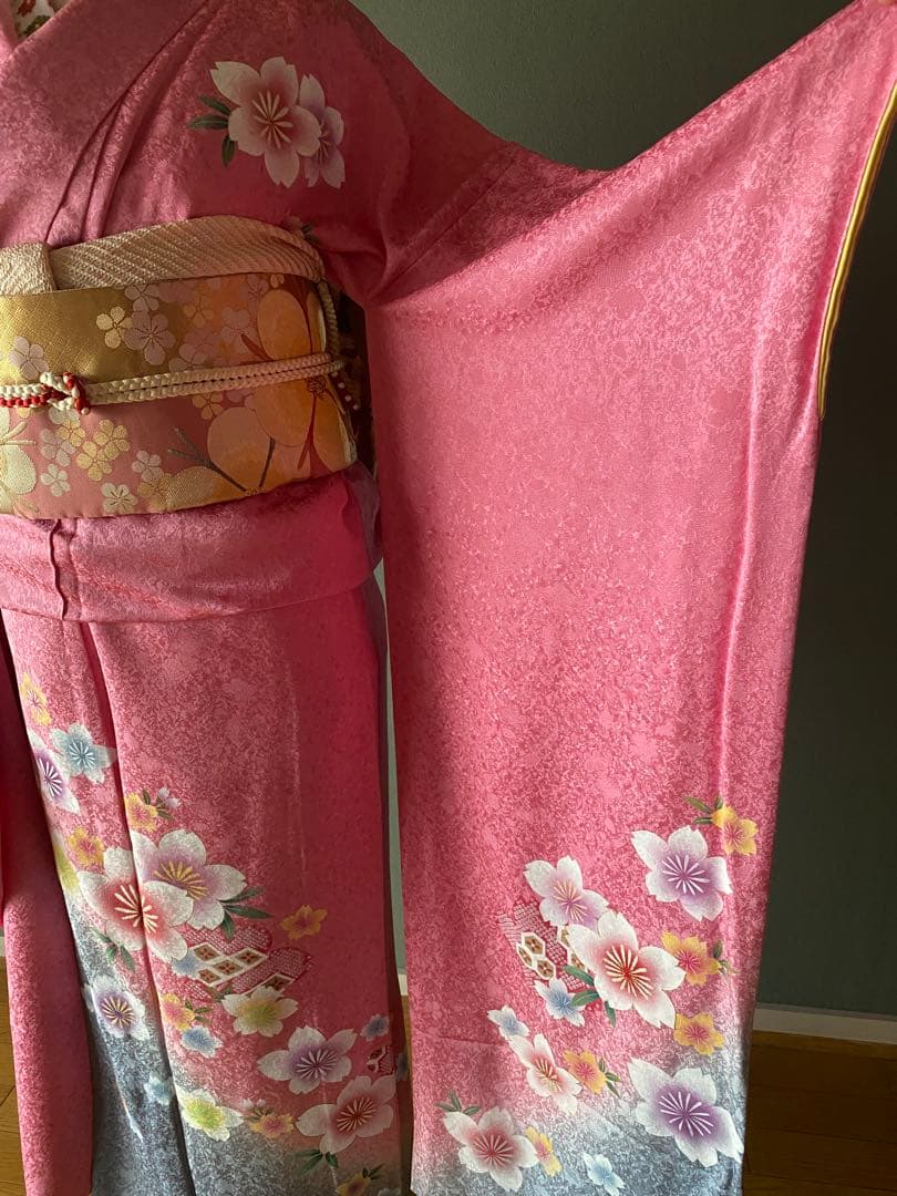 二部式振り袖　ピンク　桜
