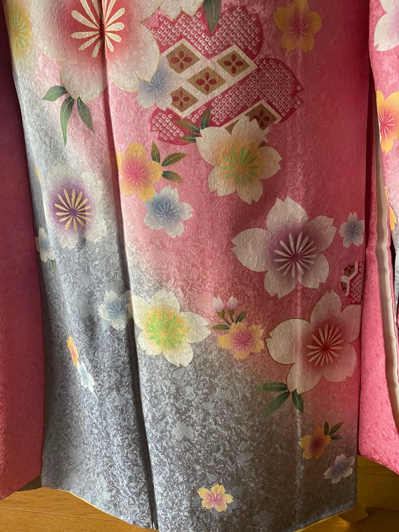 二部式振り袖　ピンク　桜