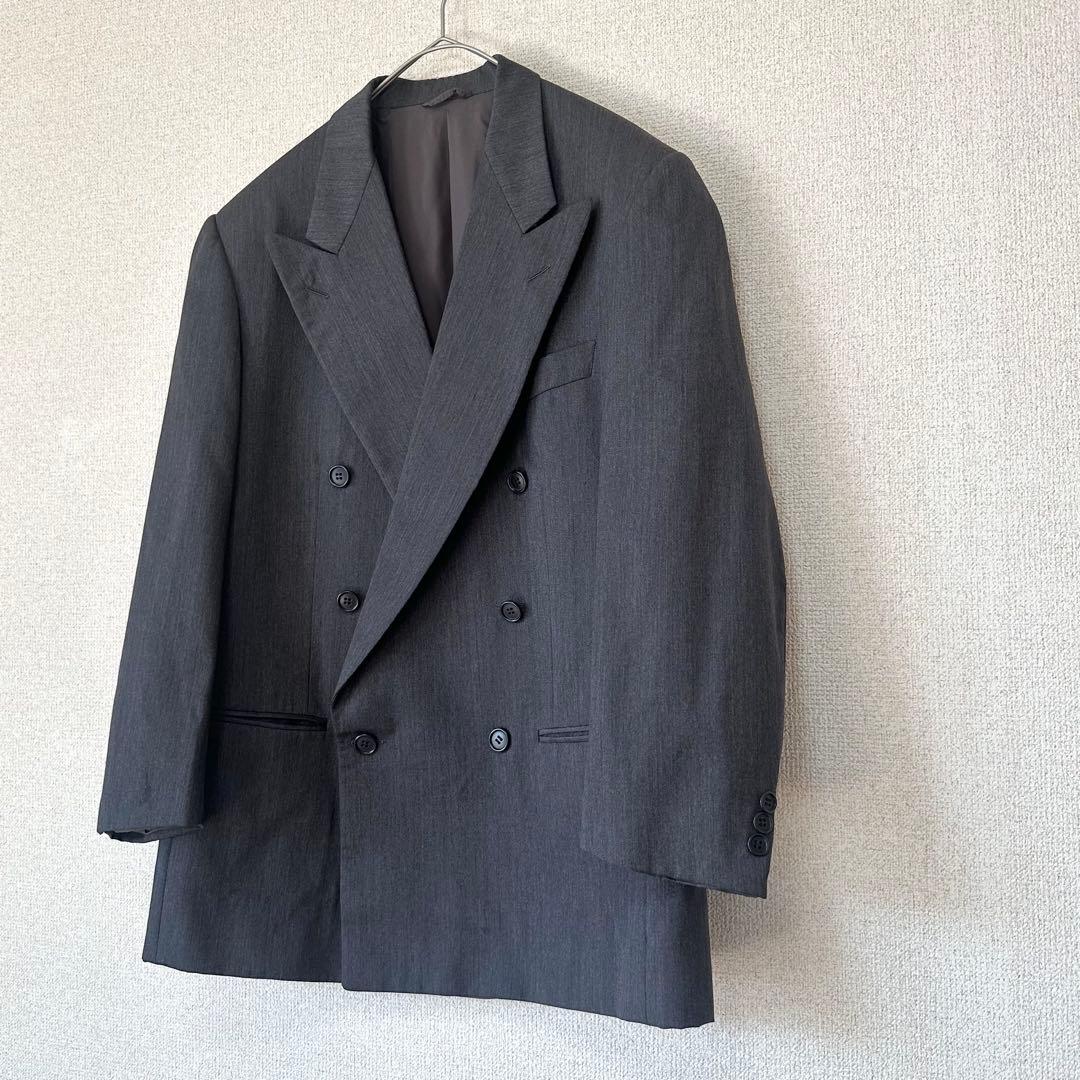 イタリア製 CERRUTI ダブル テーラードジャケット チャコールグレー48