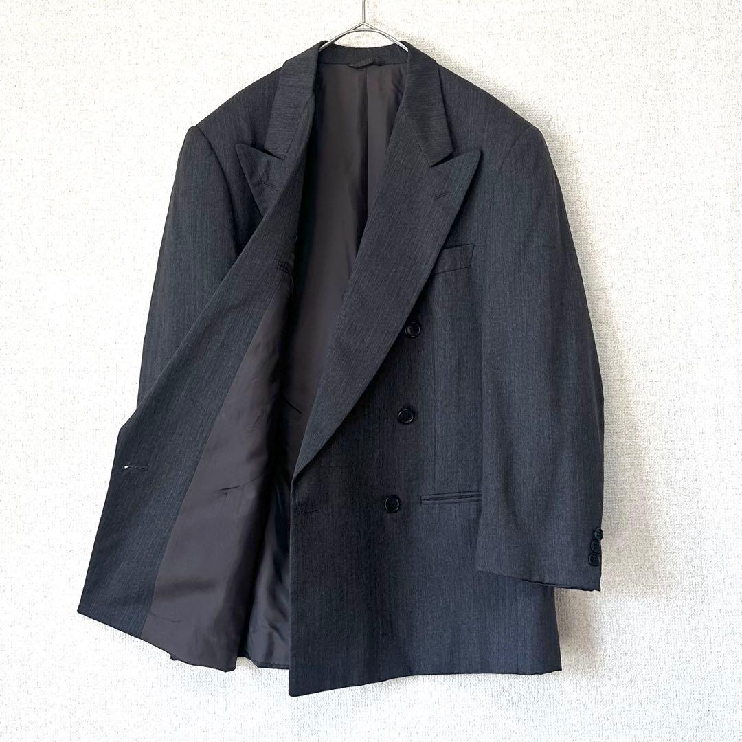 イタリア製 CERRUTI ダブル テーラードジャケット チャコールグレー48