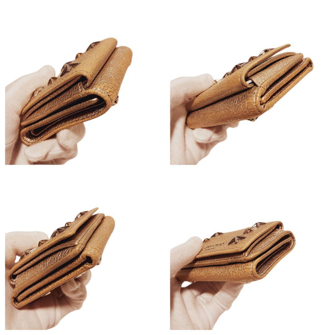 【JIMMY CHOO】3つ折り財布 スター ライトゴールド 箱付き