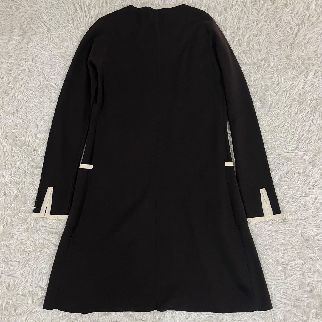 美品✨マックスマーラ ロングカーディガン シルク混 白タグ バイカラー S