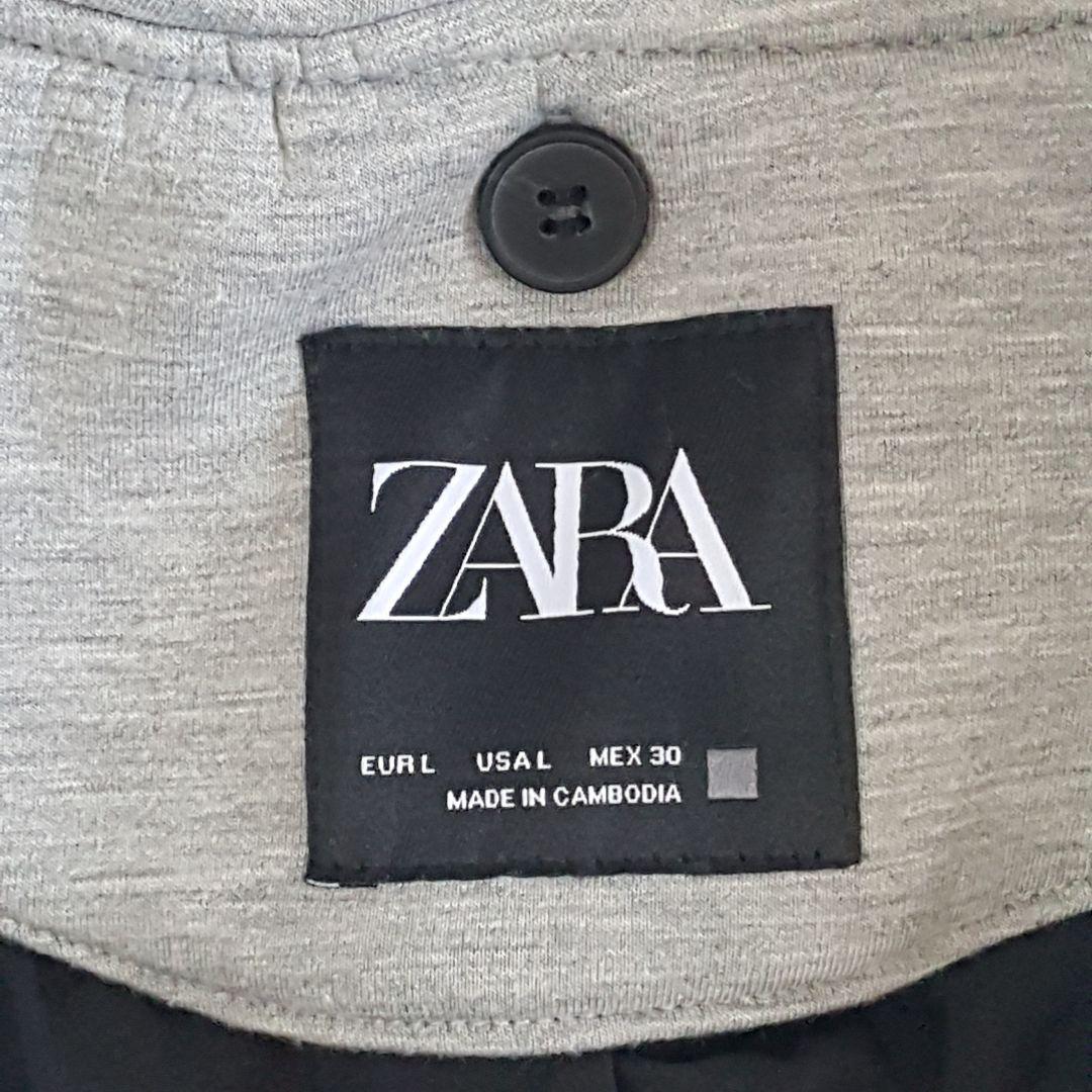 ZARA レディース 2in1 レイヤード フーデットコート 黒 Lサイズ
