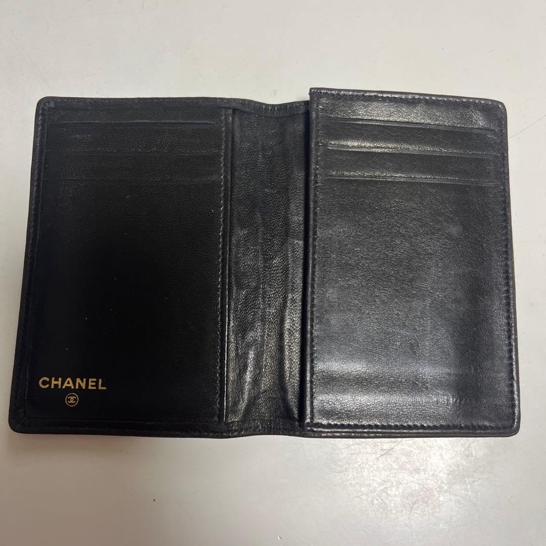 中古 CHANEL シャネル ブラック カードケース ロゴ刺繍 レディース 小物