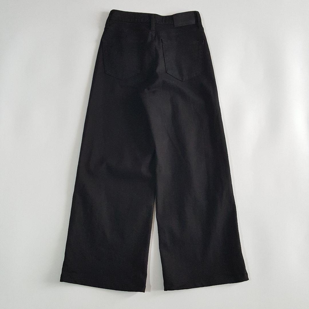 美品 サムシング LISA WIDE デニムパンツ ストレッチ ブラック 黒 M
