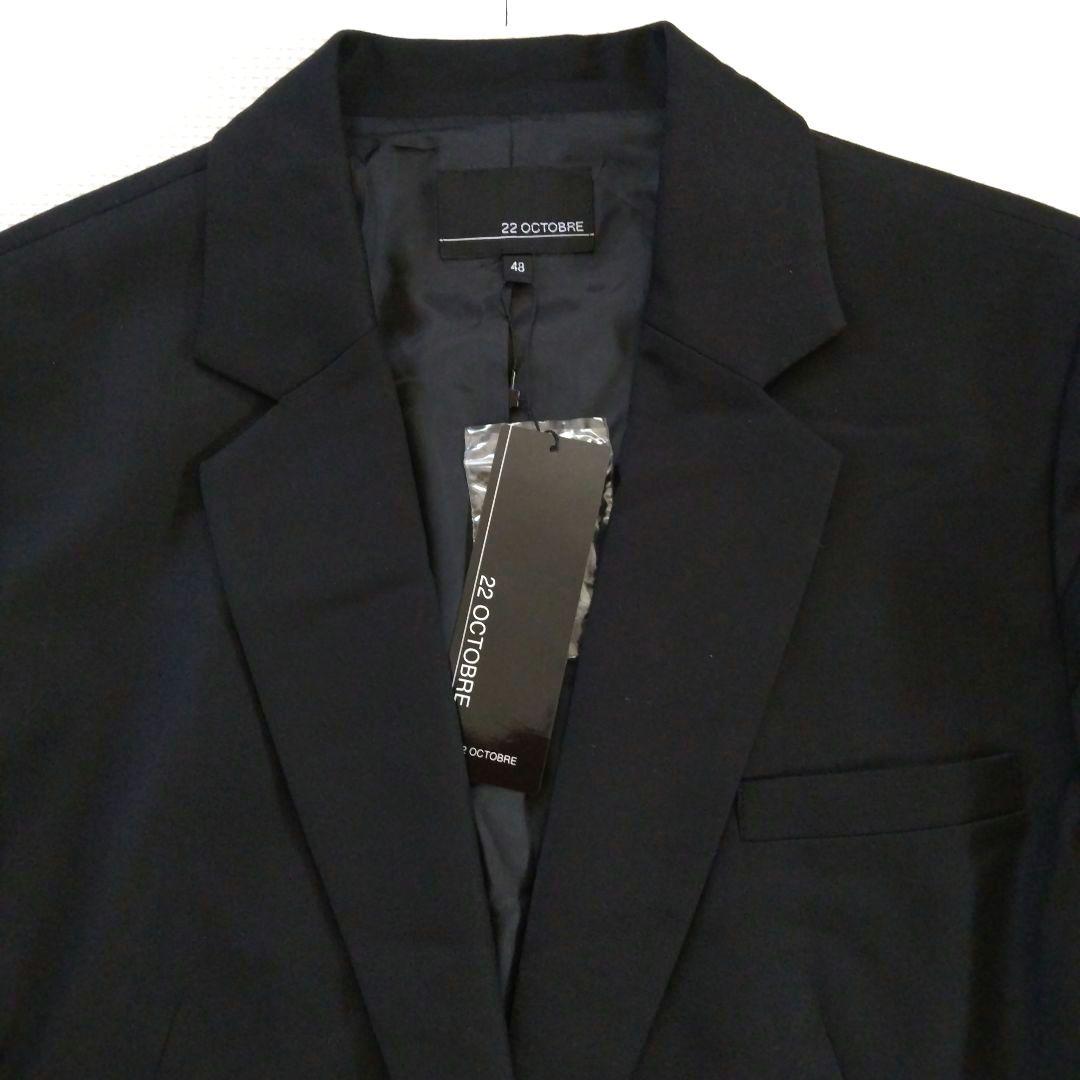 ◎新品未使用 22 OCTOBRE テーラードジャケット 黒 大きめ48 3XL