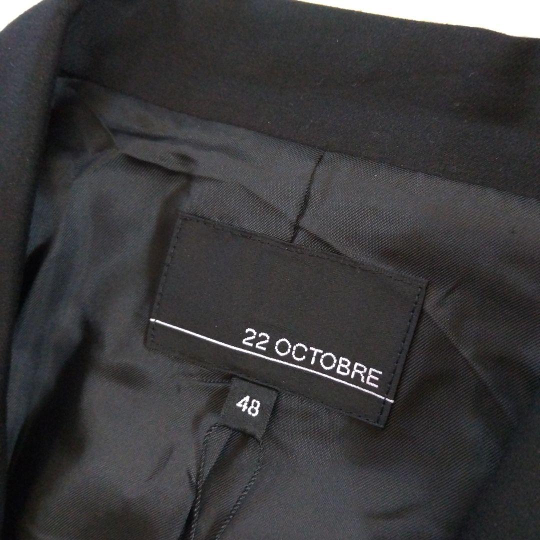 ◎新品未使用 22 OCTOBRE テーラードジャケット 黒 大きめ48 3XL