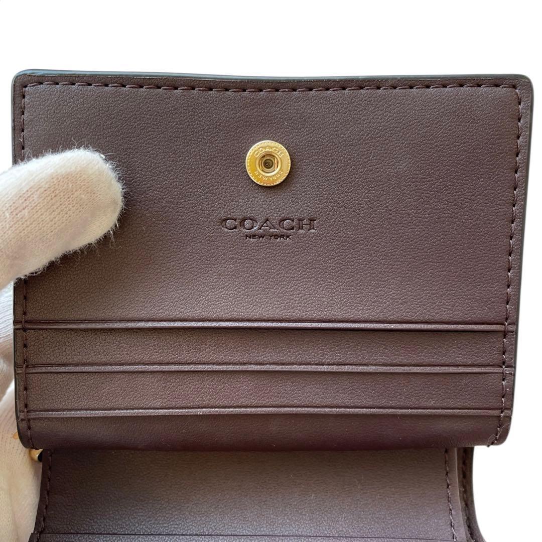 【極美品】COACH コーチ 二つ折り 財布 エンボス シグネチャー 黒