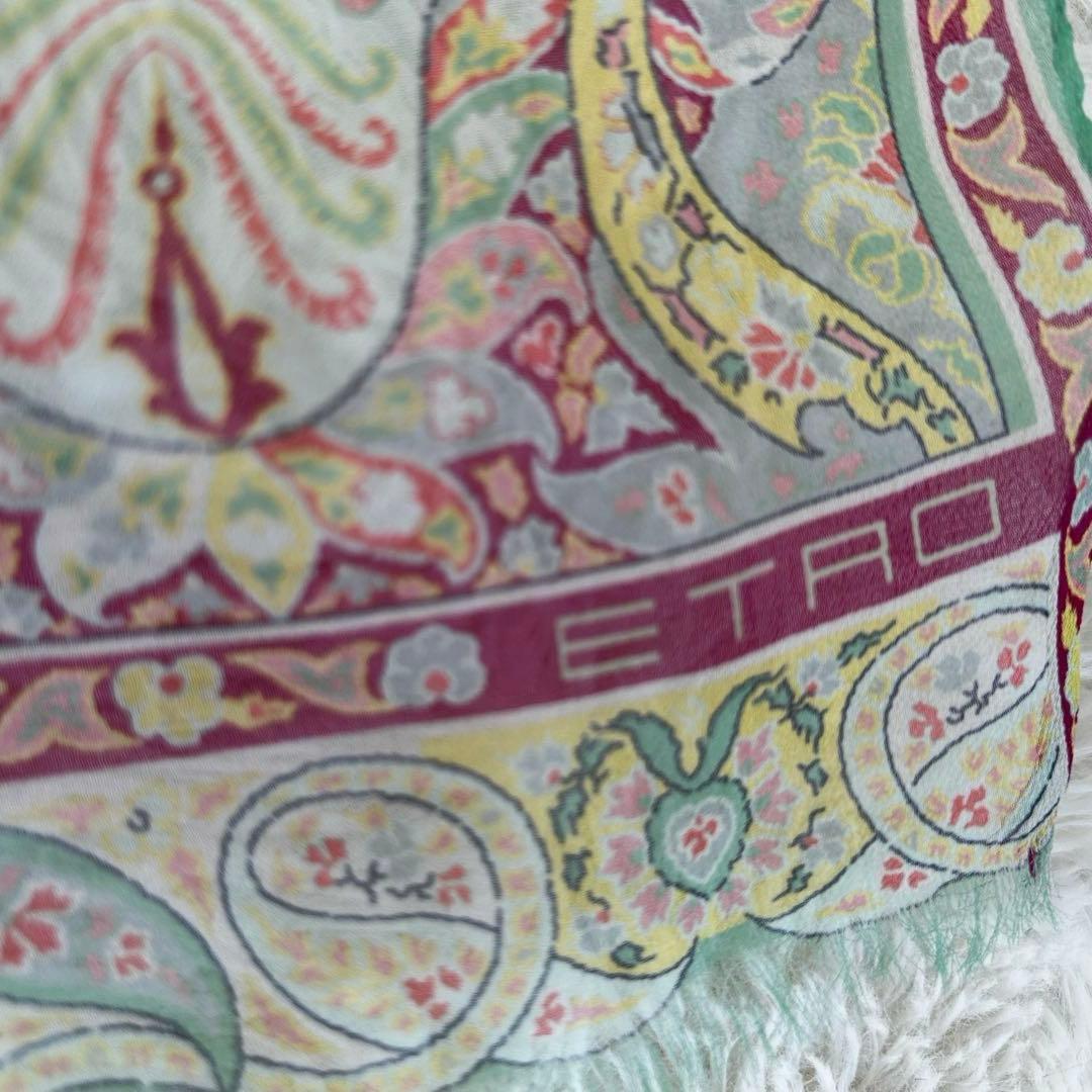 【極美品】ETRO 現行タグ シルク100% ペイズリー柄 ストール イタリア製