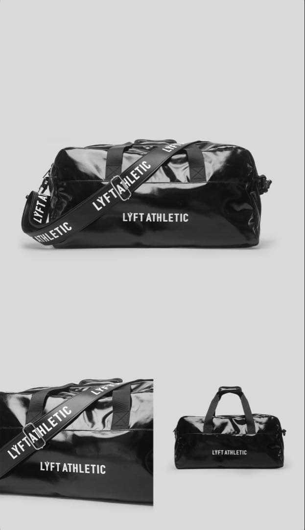 LÝFT 2WAY ENAMEL DUFFLE BAG - BLACK バッグ