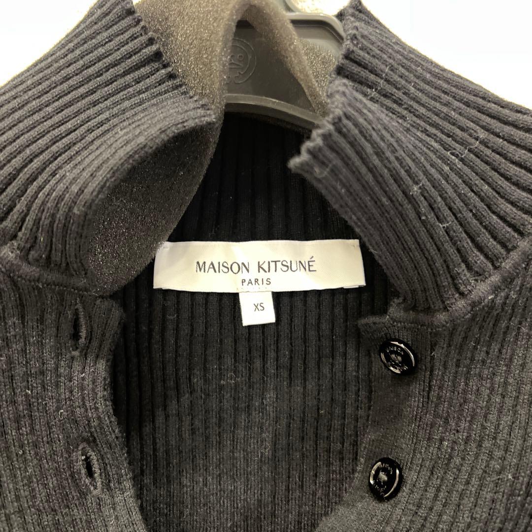◤新品未使用・新作◢MAISON KITSUNÉ ブラックニットポロシャツ XS