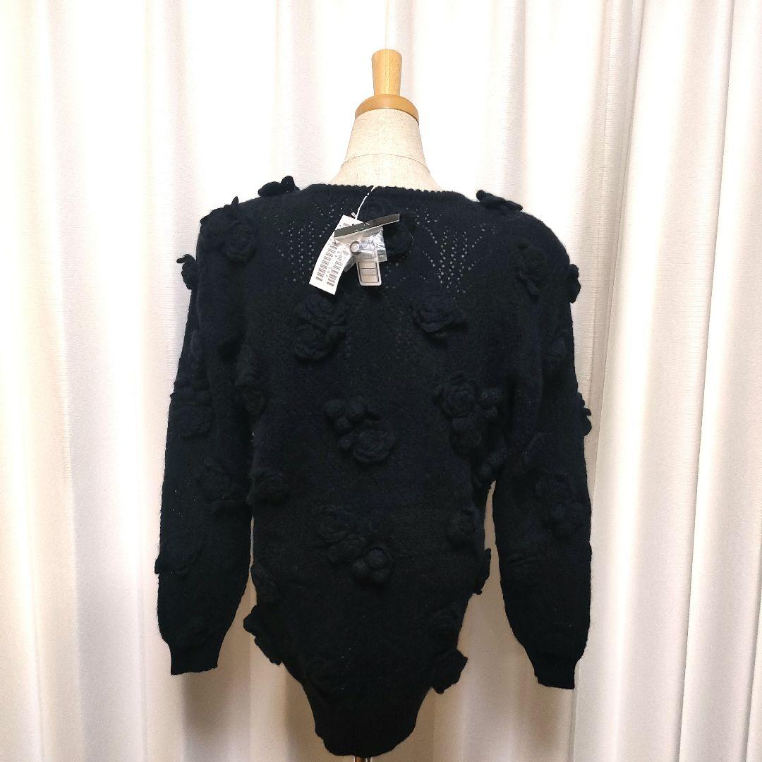【未使用品】インゲボルグ アンゴラ混 フラワーモチーフ カーディガン