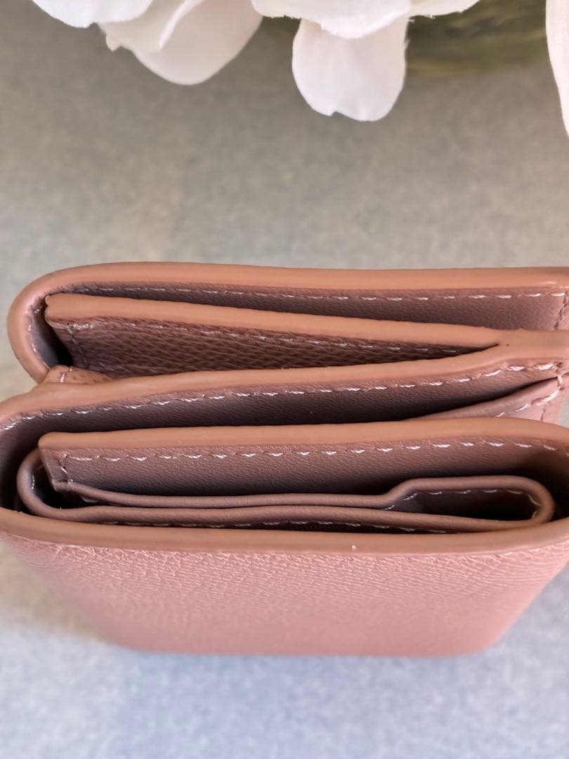 ディオール　モンテーニュ ロータスウォレット 三つ折り財布　ピンク