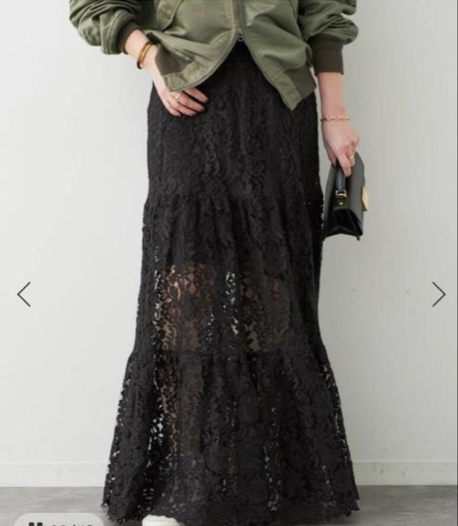 ドゥーズィエムクラス *Lace Tiered スカート 38