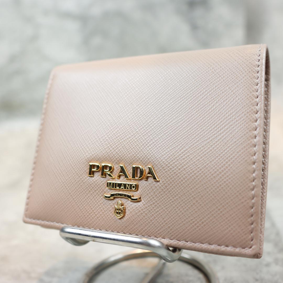 【超美品】PRADA プラダ サフィアーノ 二つ折り財布 付属品あり