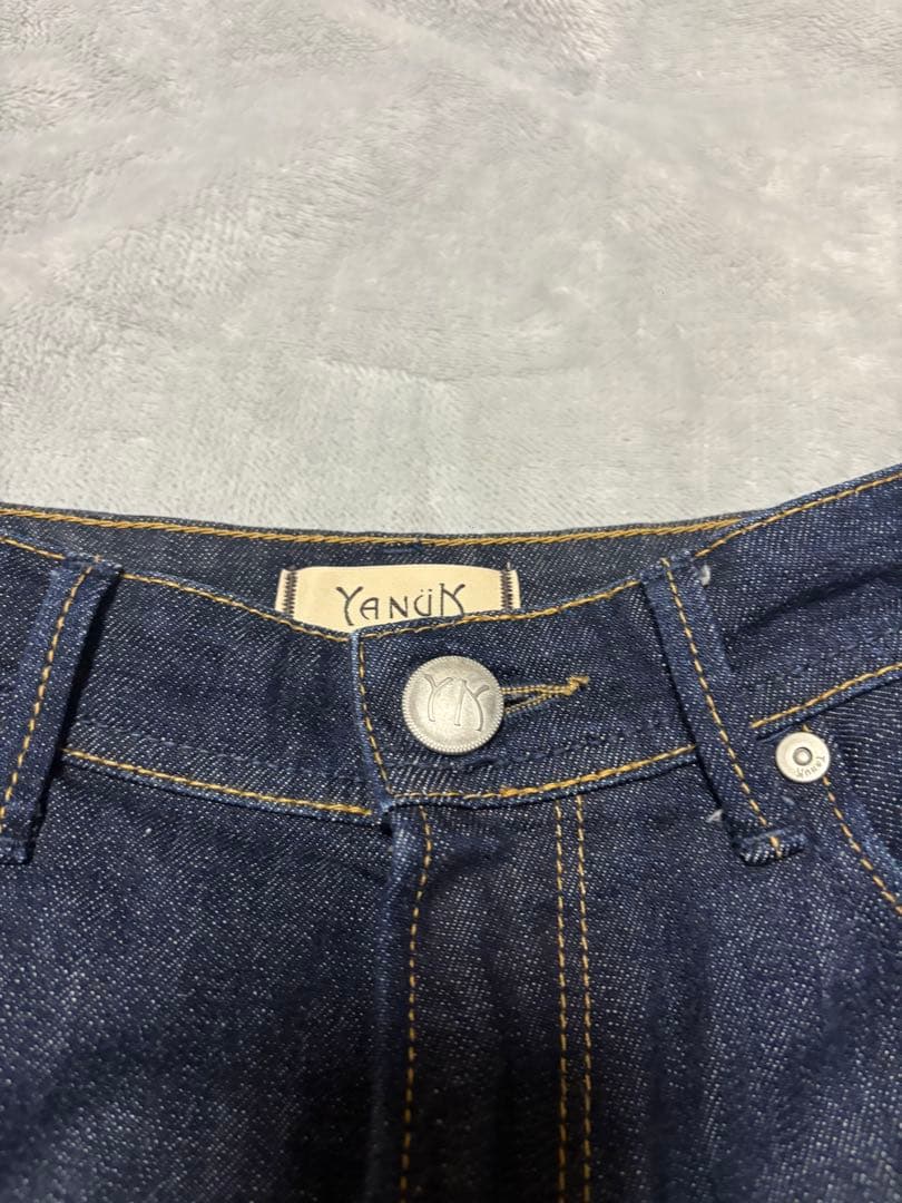 極美品　YANUK Joan ルーズストレート ストレッチ 濃紺 25