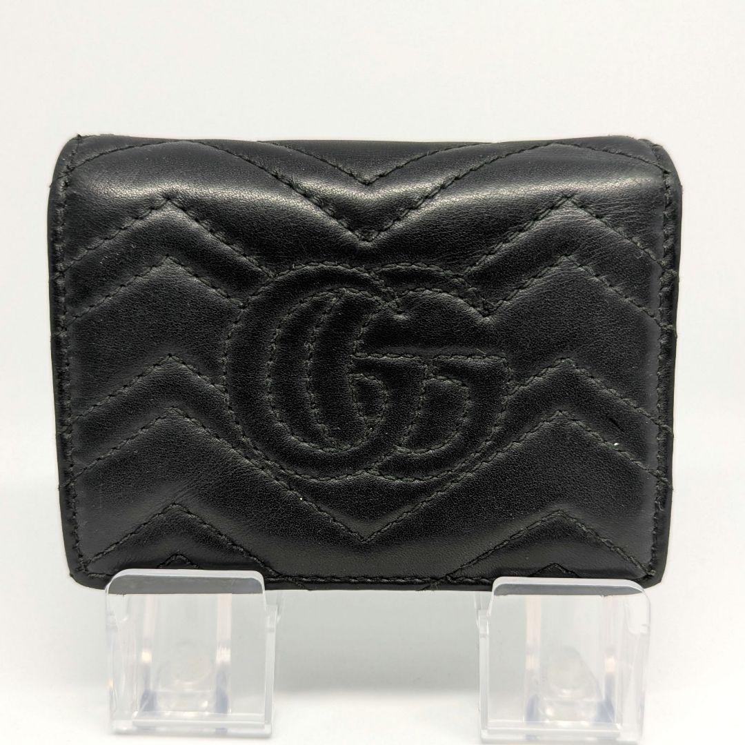 付属品✨️GUCCI 二つ折り財布 キルティング マーモントGG レザー 黒