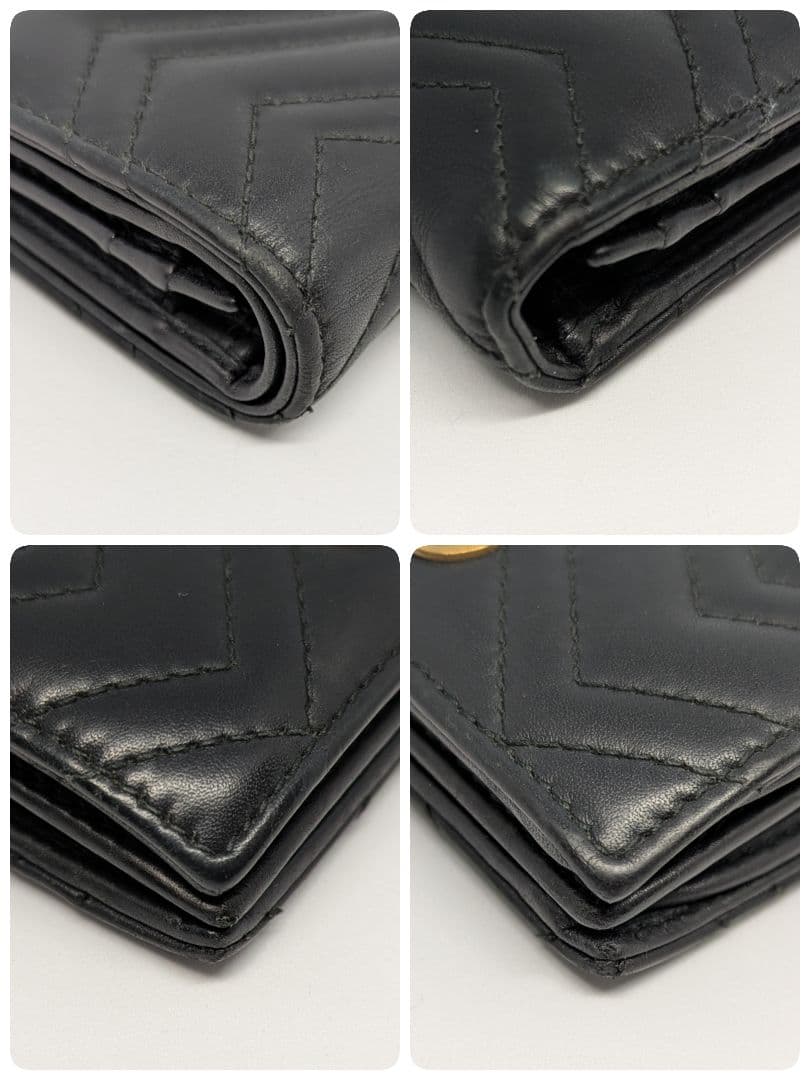 付属品✨️GUCCI 二つ折り財布 キルティング マーモントGG レザー 黒
