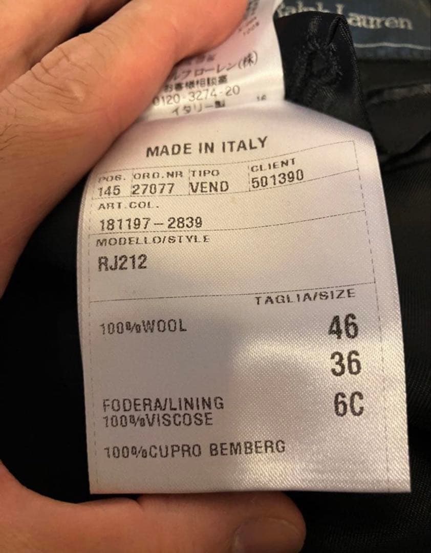 ポロラルフローレン　ブレザー　イタリア製サイズ46
