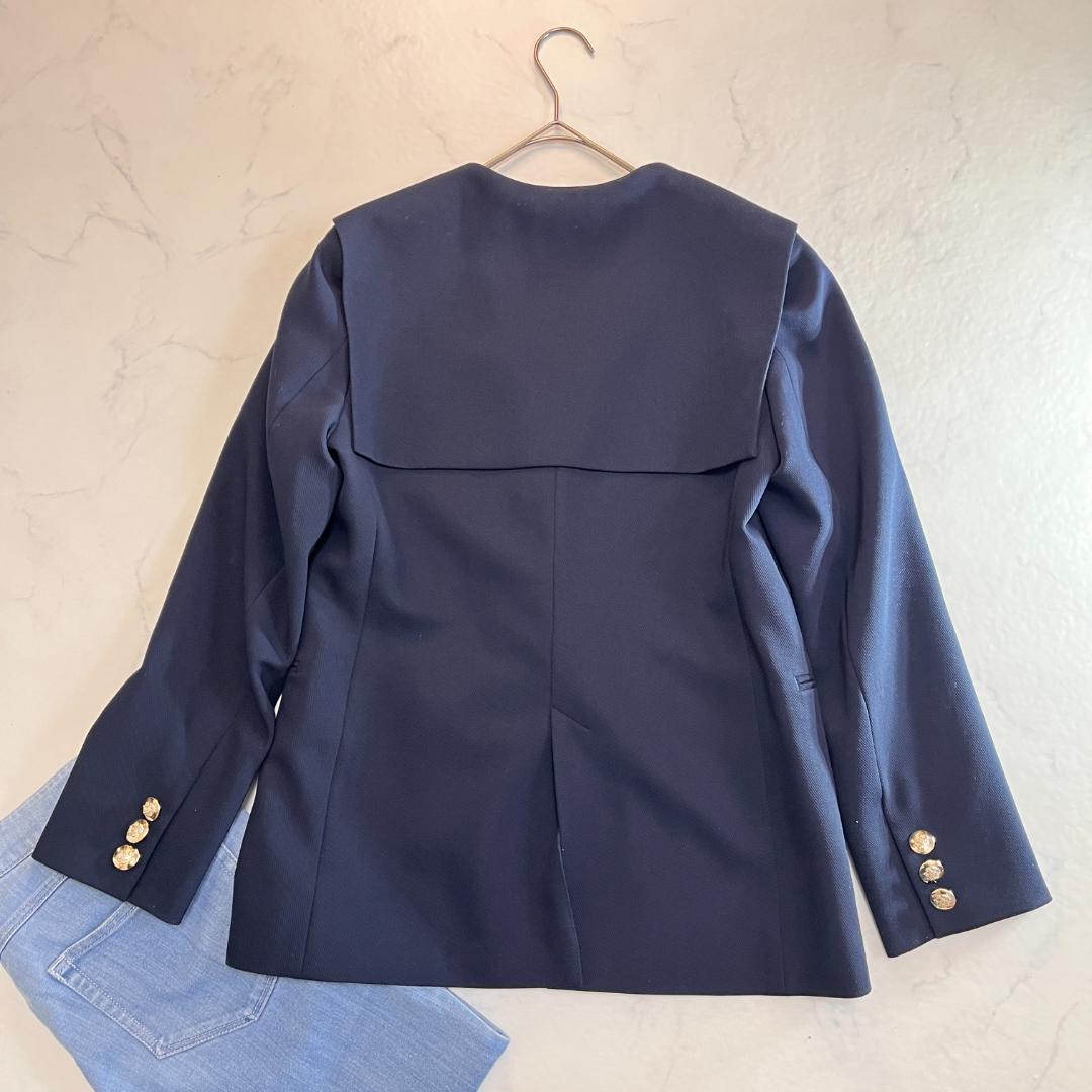 美品 CELFORD ダブルジャケット セーラーカラー 金ボタン ネイビー