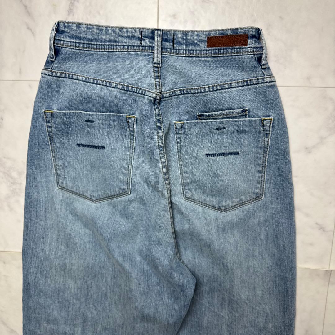 【極美品】 YANUK ルーズストレート JOAN ブルーデニム 24