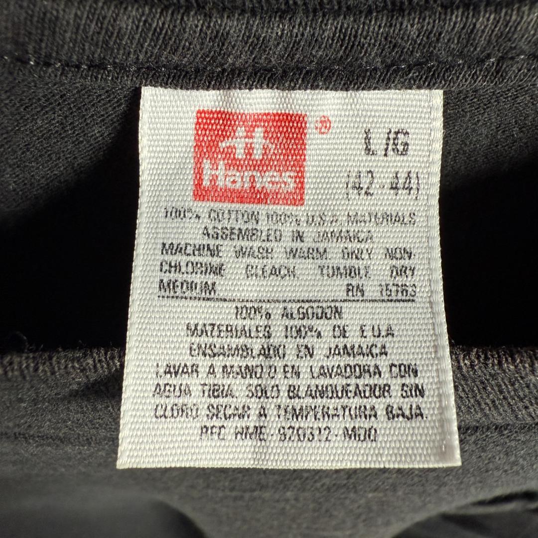 90s Hanes 黒ポケットTシャツ L G04