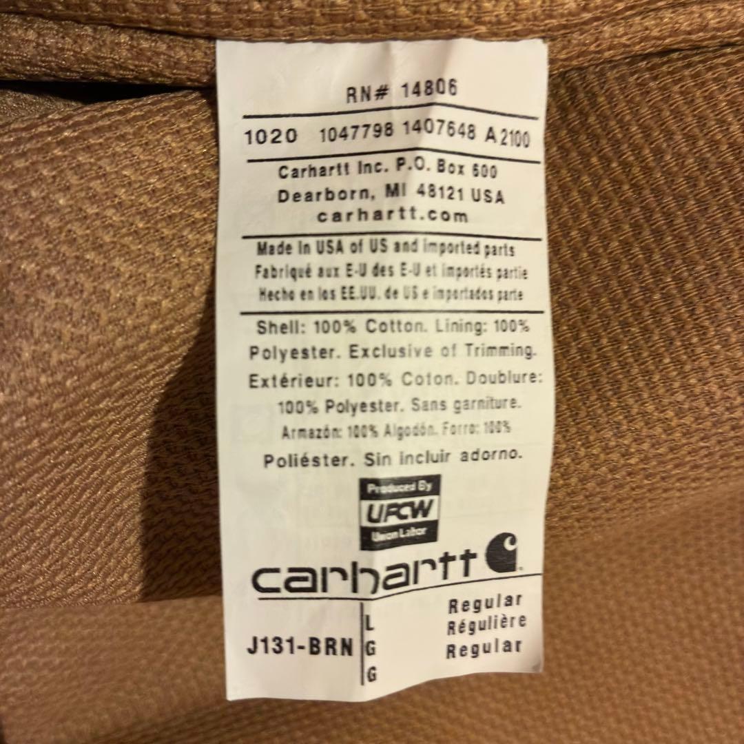 【美品】Carhartt アクティブジャケット ブラウン　USA製　00s
