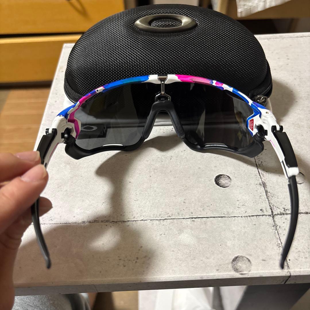 Oakley スポーツサングラス ホワイト/ブルー/ピンク