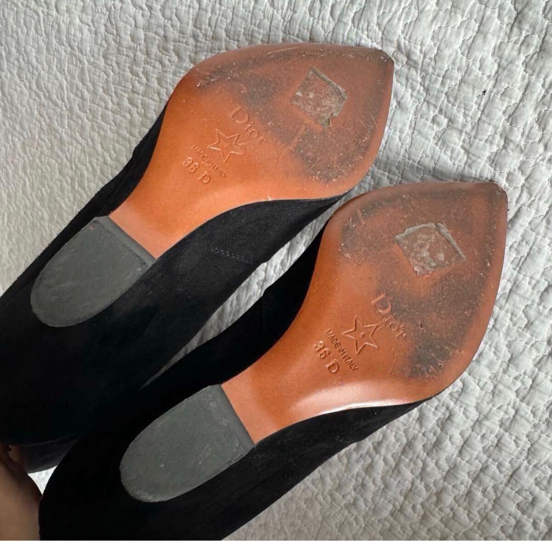 美品希少Christian Dior ロングブーツ スエード ブラック 23cm