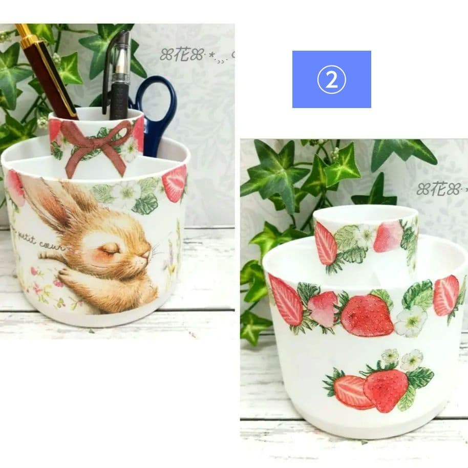 デコパージュ ꔛ‬ꕤ 木製BOX♡トレイ(大)♡回転式ケース♡小物入れ