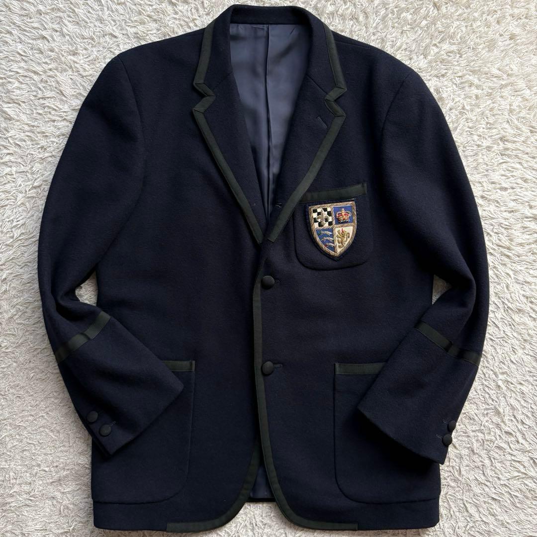 ★ワッペン★ VAN JACKET 紺ブレ テーラードジャケット パイピング 紺