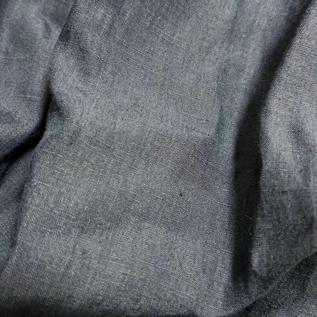 美品　ホームスパン　homspun　リネンバイオギャザースカート　ネイビー