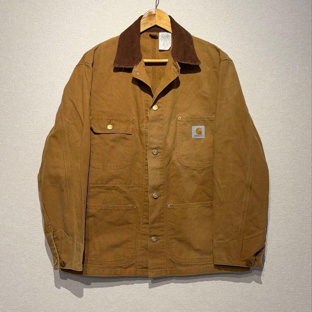 90s 裏地無し42 Carhartt ミシガンチョアコート 裏地なし