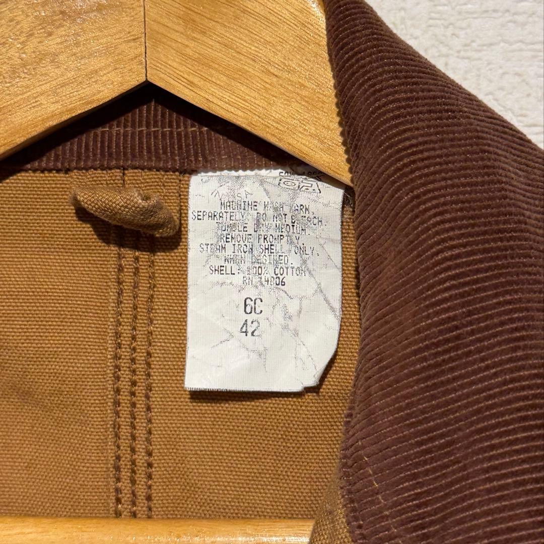 90s 裏地無し42 Carhartt ミシガンチョアコート 裏地なし