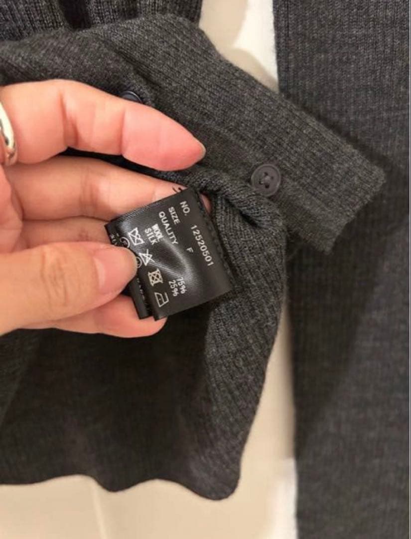 Silkwool Knit Cardigan TODAYFUL チャコールグレー