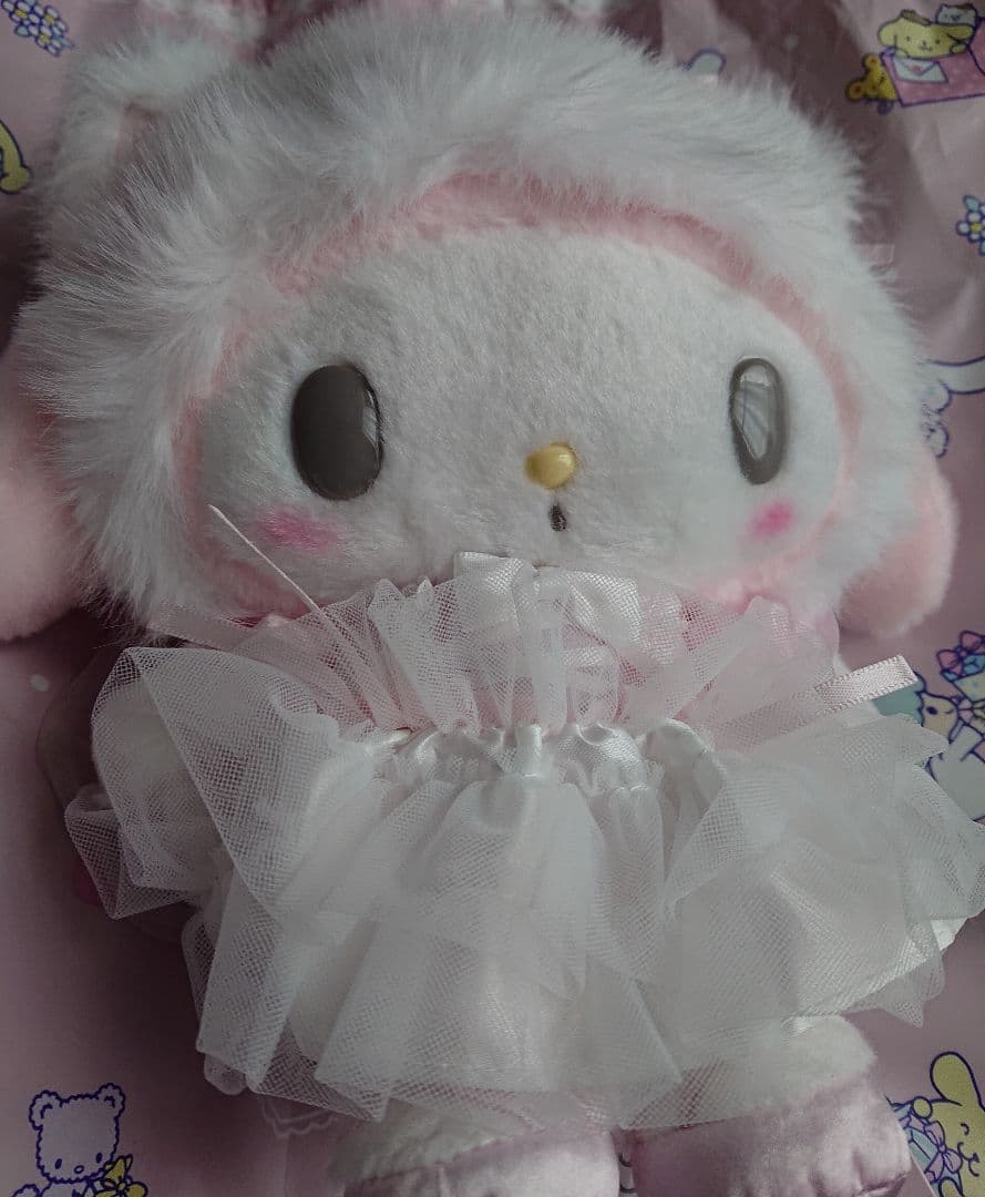 【美品】サンリオ マイメロディ 白猫バレリーナ ぬいぐるみ