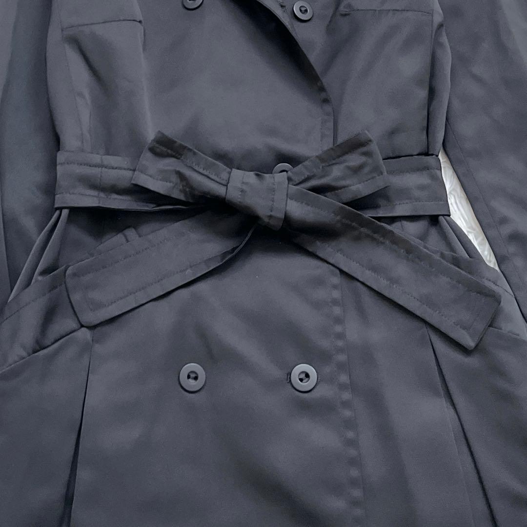 美品✨Max Mara トレンチコート ベルトリボン　Aライン　ロング　黒