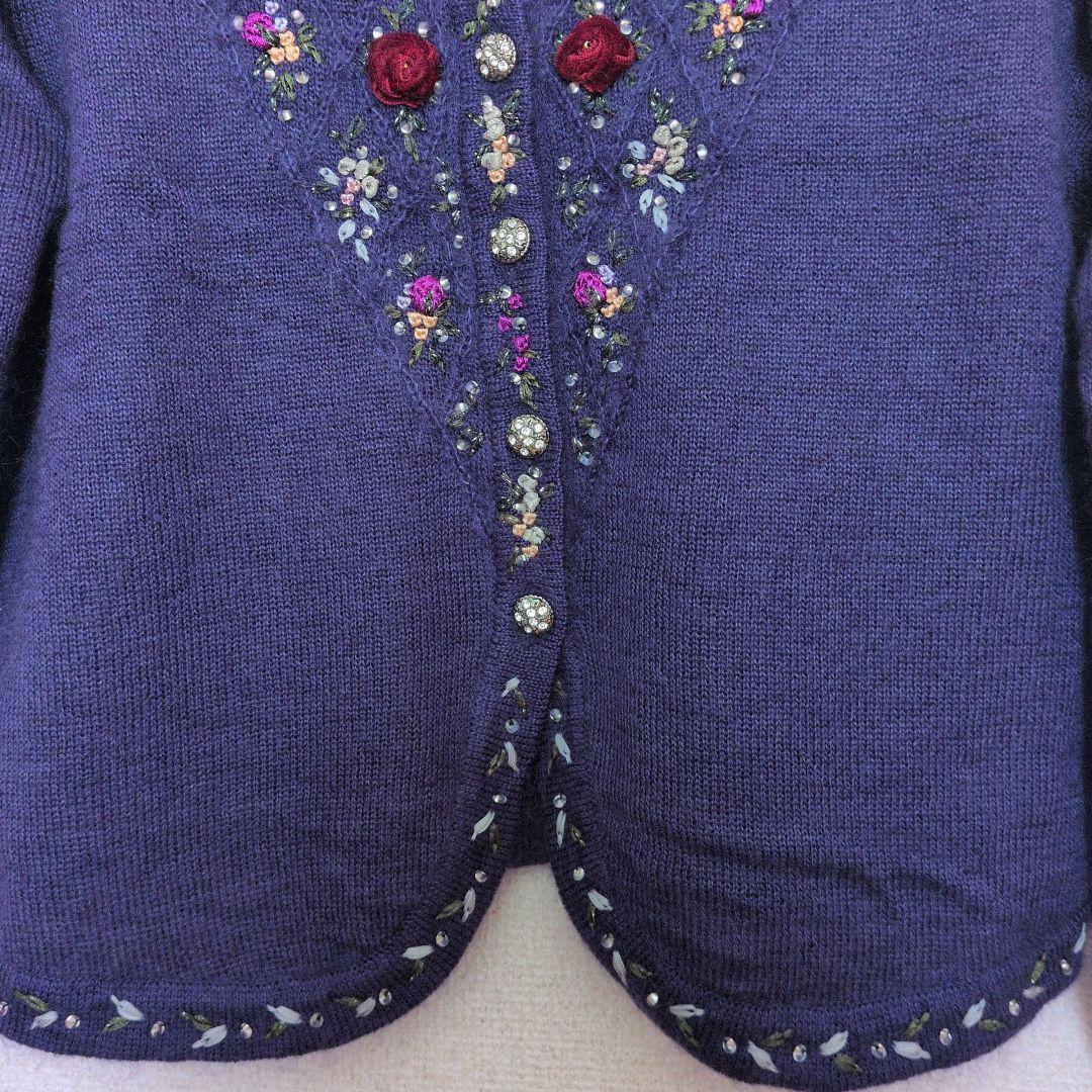 アトリエ・サガン　花柄刺繍カーディガン