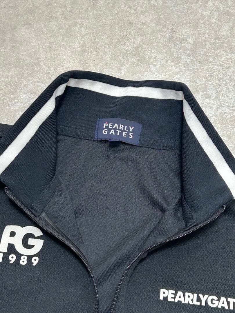 極美品 PEARLY GATES ハーフジップシャツ サイズ4 メンズ 黒