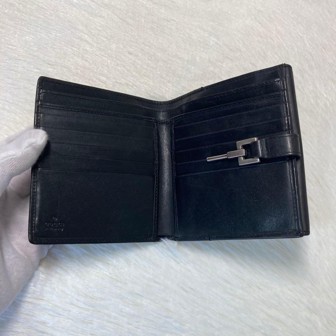GUCCI グッチ　本日限定セール　二つ折り　財布　ジャッキー　黒　レザー　人気