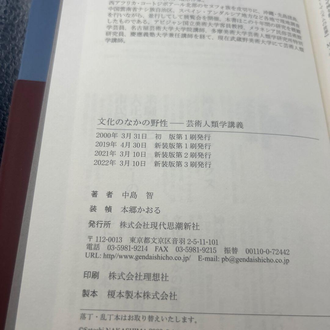 文化のなかの野性 : 芸術人類学講義
