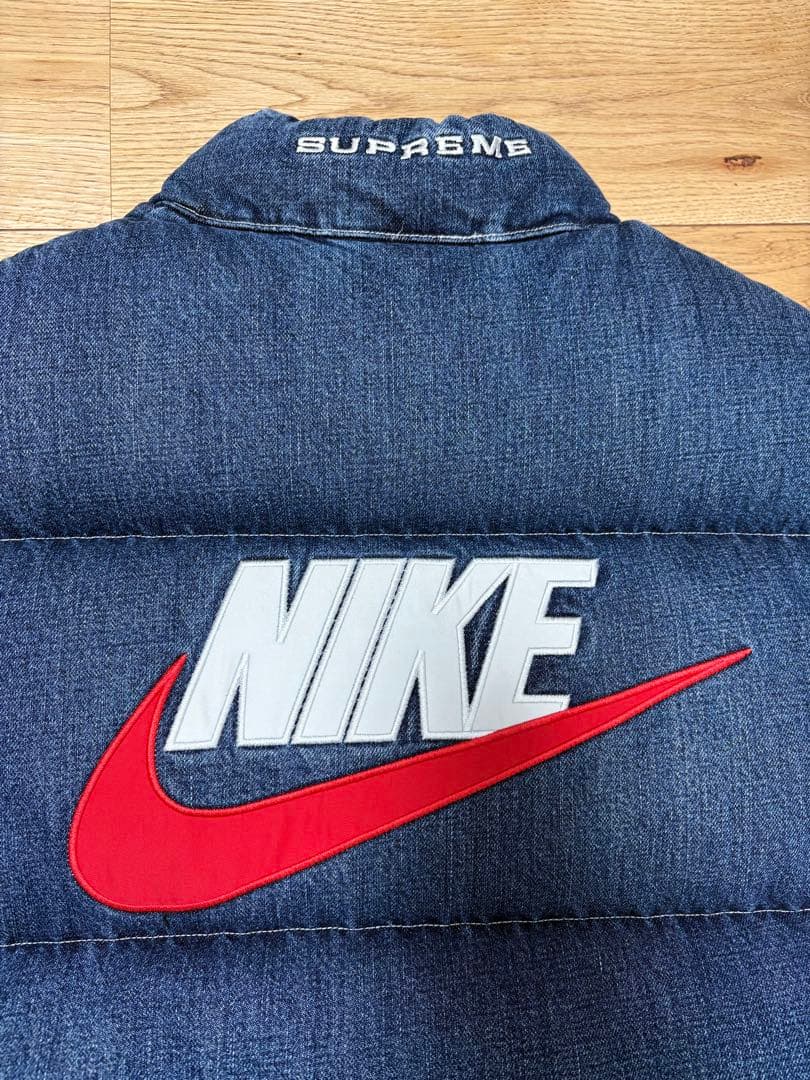 Supreme NIKE Denim Puffer Vest サイズS