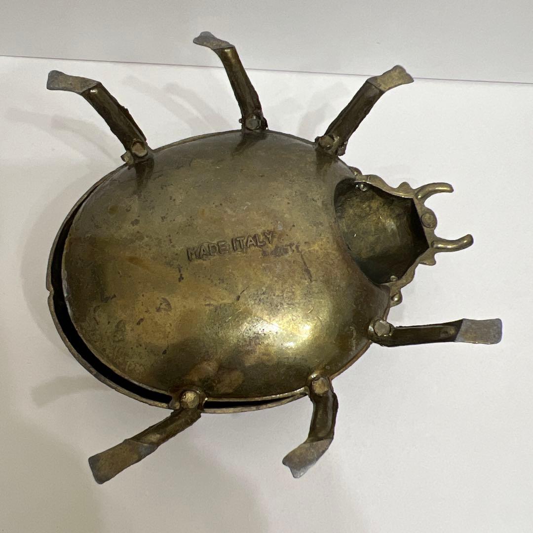 真鍮 イタリア アンティーク 灰皿小物入れ 蚤の市 真鍮雑貨 てんとう虫 骨董品