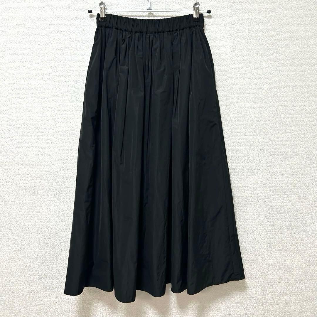 UNITED ARROWS タフタギャザースカート ブラック サイズ36