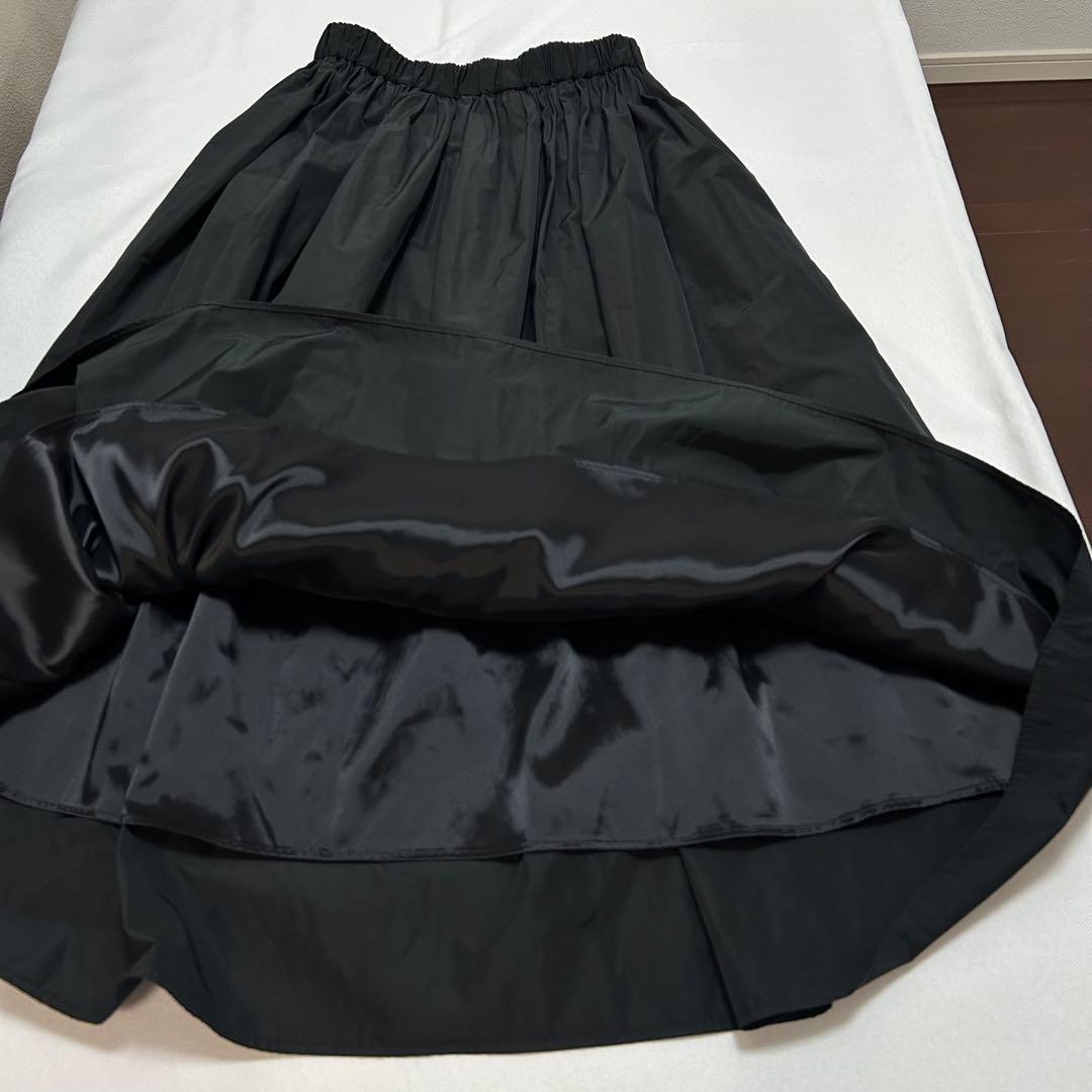 UNITED ARROWS タフタギャザースカート ブラック サイズ36