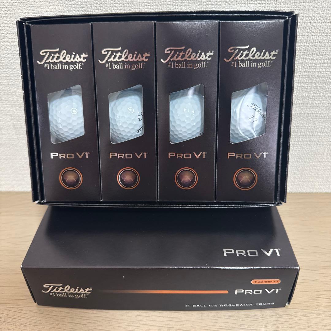TITLEISTタイトリストプロV1 ダブルナンバー1ダース12球x 2箱セット